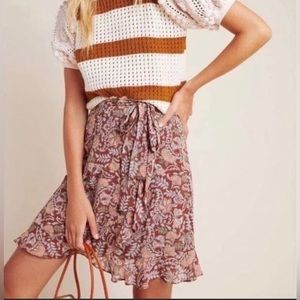🆕 Anthropologie Luca Faux Wrap Skirt Sz L